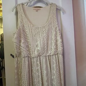 Cream colored lace maxi dress